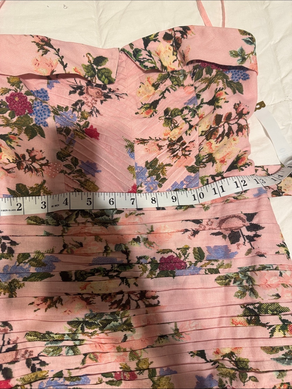 HEMANT & NANDITA Pink Floral Strapless Belted Mini Dress - Picture 8 of 8